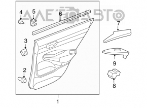 Controlul geamului electric din spate dreapta pentru Honda Civic 4d 06-09.