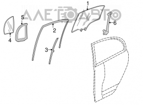 Стекло двери задней правой Honda Civic 4d 06-09