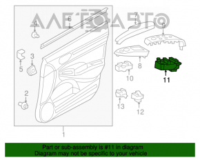 Controlul geamului fără butoane de pe panoul frontal stânga Honda Civic 4d 06-09