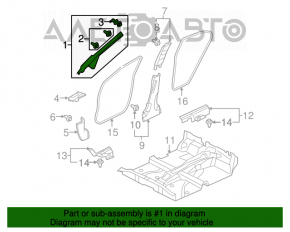 Накладка передней стойки левая Honda Civic 4d 06-09 сер