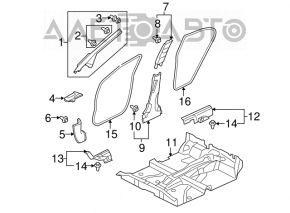 Накладка передней стойки левая Honda Civic 4d 06-09 сер