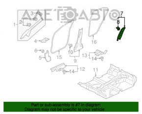 Capacul stâlpului central, centura superioară dreapta pentru Honda Civic 4d 06-09