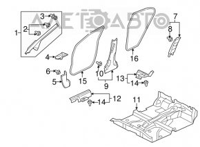 Уплотнитель дверного проема задний левый Honda Civic 4d 06-09