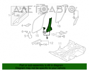 Capacul stâlpului central dreapta jos pentru Honda Civic 4d 06-09