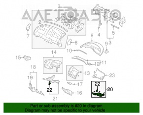 Panoul de bord dreapta pentru Honda Civic 4d 06-09