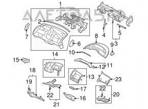 Panoul de bord dreapta pentru Honda Civic 4d 06-09