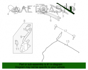 Frânghie de ștergător dreapta Honda Civic 4d 06-09