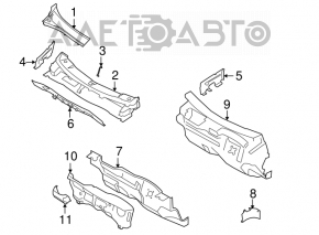 Решетка дворников пластик Honda Civic 4d 06-09