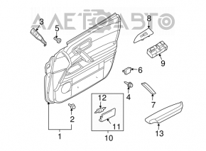 Capacul ușii, cartela frontală stânga Infiniti FX35 FX45 03-08 bej.