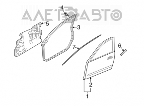 Молдинг двери верхний передней правой Infiniti FX35 FX45 03-08