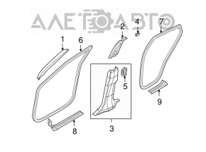 Capacul amortizorului din față dreapta Infiniti FX35 FX45 03-08 gri.