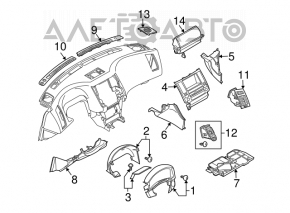 Conducta de aer stânga Infiniti FX35 FX45 03-08 gri.