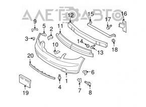 Amplificatorul de bara fata pentru Infiniti FX35 FX45 03-08 din otel.