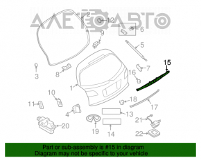 Capac portbagaj superior cromat pentru Infiniti FX35 FX45 03-08.