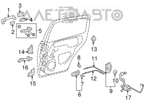 Петля двери верхняя задняя правая Lexus ES350 07-12