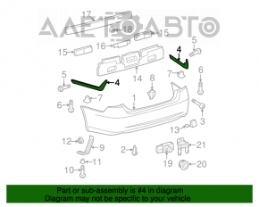 Suportul pentru bara spate dreapta lungă pentru Lexus ES350 07-12.