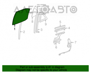 Стекло двери задней правой Lexus RX300 98-03 заводская тонировка, царапины