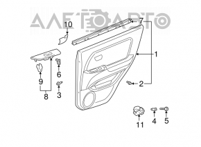 Controlul geamului electric din spatele stânga al unui Lexus RX300 98-03 cu capac