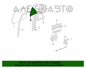 Стекло двери треугольник заднее левое Lexus RX300 98-03