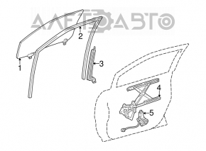 Garnitură de etanșare a geamului față dreapta pentru Lexus RX300 98-03