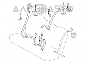 Centura de siguranță din spate dreapta pentru Lexus RX300 98-03.