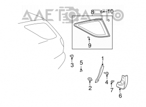 Брызговик задний правый Lexus RX300 98-03