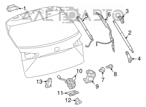 Buclele ușii portbagajului dreapta pentru Lexus RX300 RX330 RX350 RX400h 04-09.