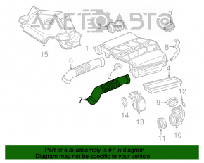 Воздуховод левый Mercedes W211 v6 v8 бенз