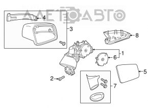 Oglindă laterală dreapta Mercedes W221 07-09, 8+7 pini, auto-întunecare, semnalizare, argintiu, zgârietură.