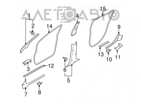 Накладка порога задняя правая Nissan Versa 1.8 10-12