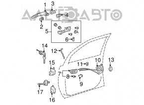 Замок двери передней правой Toyota Sienna 04-10