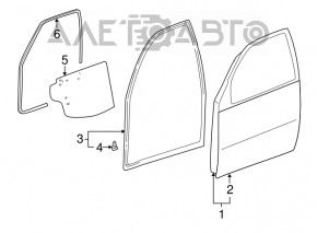 Garnitură ușă față dreapta nouă Toyota Rav4 00-06