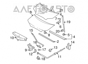 Bucla capotei dreapta pentru Hyundai Santa Fe 00-06