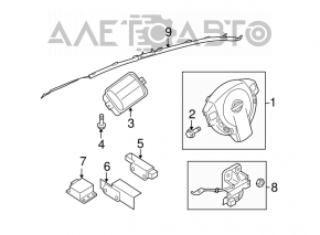 Подушка безопасности airbag пассажирская в торпеде Nissan Sentra 07-12