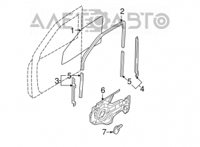 Стекло двери передней правой Hyundai Santa Fe 00-06