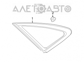 Стекло двери треугольник заднее правое Honda