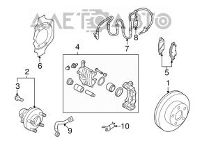 Senzor ABS frontal stânga Infiniti G25 G37 4d 06-07