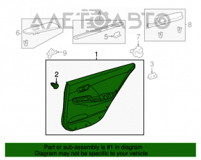 Capacul ușii spate dreapta Toyota Camry v50 12-14 SUA gri.