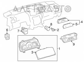 Controlul climatizării pentru Toyota Camry v50 12-14 auto din SUA cu încălzirea oglinzilor, zgârieturi, vopsea ștearsă, butoanele umflate, suportul rupt.