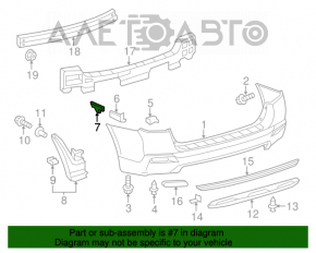 Suportul pentru bara spate dreapta exterior Toyota Highlander 08-13