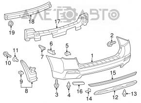 Suportul pentru bara spate dreapta exterior Toyota Highlander 08-13