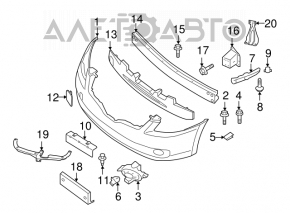 Suportul pentru bara de protecție față dreapta Nissan Altima 07-12