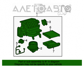 Corpul ventilatorului este gol, partea dreaptă a modelului Lexus RX400h 04-09.