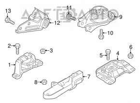 Подушка двигателя левая Mazda3 MPS 09-13 новый неоригинал TENACITY