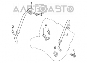 Ремень безопасности задний центр Mazda3 MPS 09-13