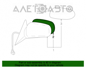 Зеркальный элемент правый Subaru Forester, Impreza 98-08