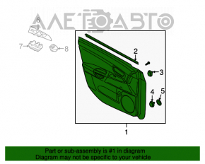 Capacul usii, cartela frontala stanga neagra Mazda3 03-08