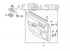 Capacul usii, cartela frontala stanga neagra Mazda3 03-08