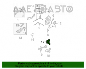 Buclele ușii din spate dreapta superioară pentru Honda Civic 4d 06-09.