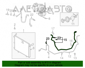 Tubul de aer condiționat compresor-focar lung Lexus RX300 98-03